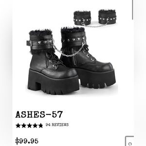 Demonia Ashes-57 black vegan leather boots